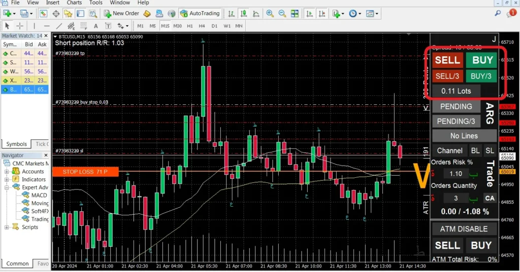 باز کردن چند پوزیشن با گزینه BUY/3 و SELL/3 در تریدینگ بورد