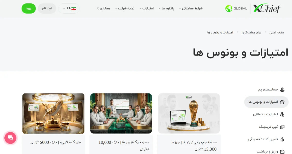 اعتبار معاملاتی xChief همان بونوس است؟